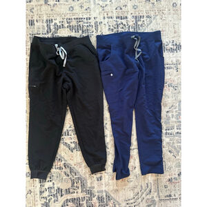 Women's FIGS Black & Blue Technical Collection Joggers XL